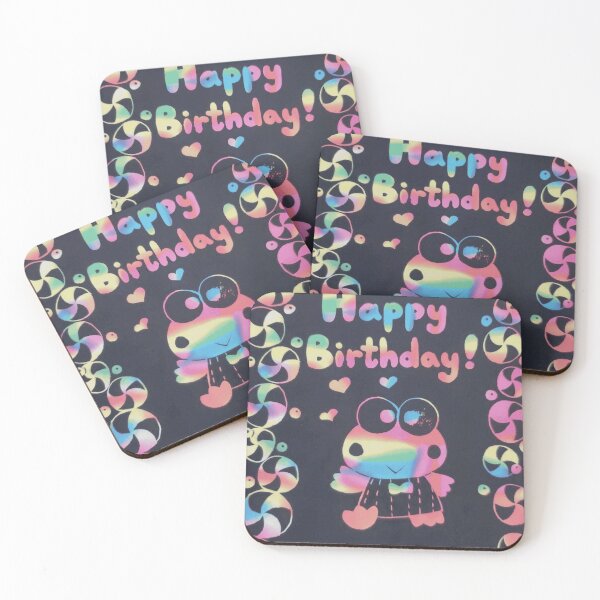 Item preview, Happy Birthday Frog Rainbow Scratch Art Kawaii Retro Streetwear designed and sold by Scratch-Rainbow.