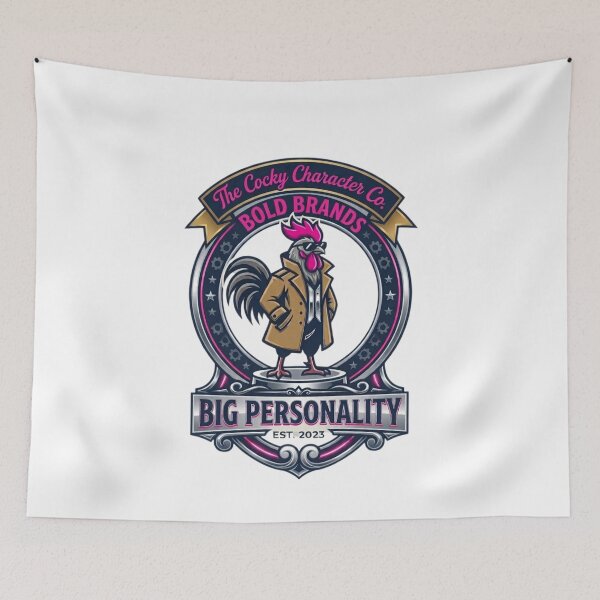 Item preview, The Cocky Character Co. Big Personality Rooster Emblem designed and sold by CockyCharacters.