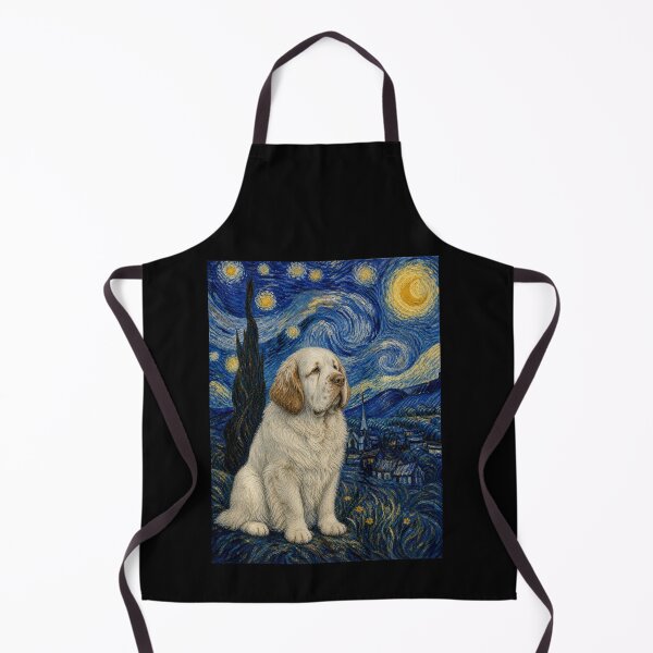 Item preview, Clumber Spaniel Dog Van Gogh Starry Night designed and sold by Littermin.