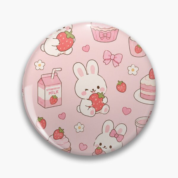 Item preview, Strawberry Bunny Bakery Kawaii Pattern designed and sold by Soft Berry Studio.