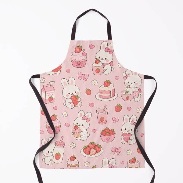 Item preview, Strawberry Bunny Bakery Kawaii Pattern designed and sold by Soft Berry Studio.