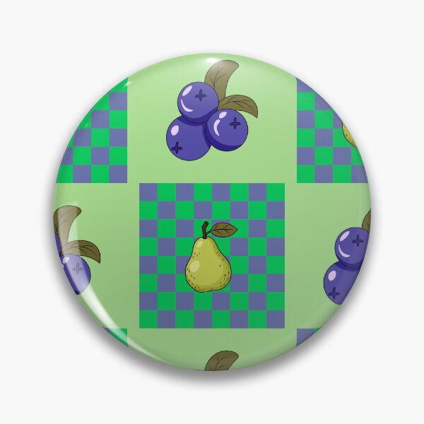 Item preview, Modern Cottagecore Pear and Blueberry Checkerboard Pattern designed and sold by NaileyCreative.