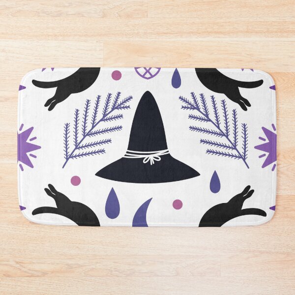 Item preview, Witch Hat & Black Cat Pattern – Celestial Witchcore Halloween Design designed and sold by RJACreative.