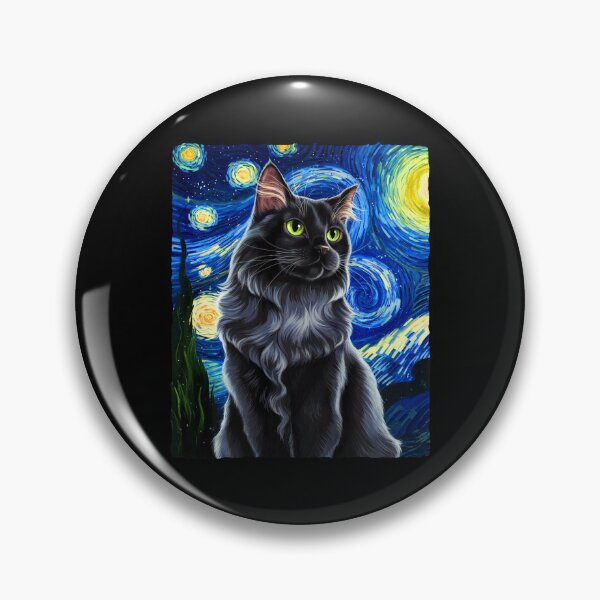 Item preview, Cat Starry Night Van Gogh Cat for Cat Mom Cat Dad Cat Lover  designed and sold by Littermin.