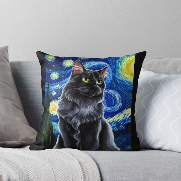 Item preview, Cat Starry Night Van Gogh Cat for Cat Mom Cat Dad Cat Lover  designed and sold by Littermin.