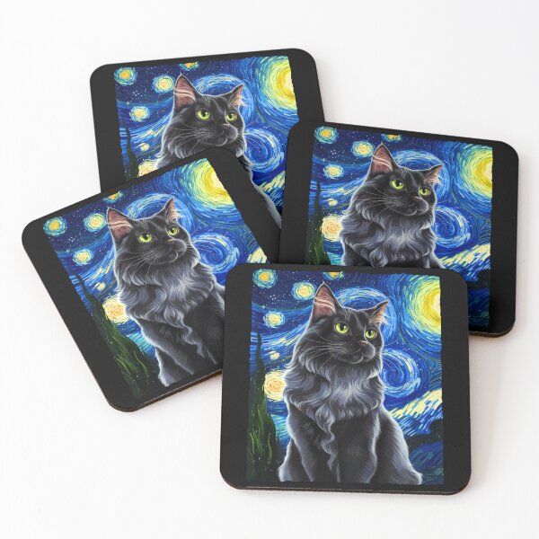Item preview, Cat Starry Night Van Gogh Cat for Cat Mom Cat Dad Cat Lover  designed and sold by Littermin.
