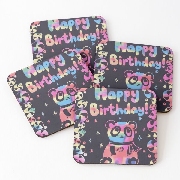 Item preview, Happy Birthday Panda Rainbow Scratch Art Cute Kawaii T-Shirt designed and sold by Scratch-Rainbow.