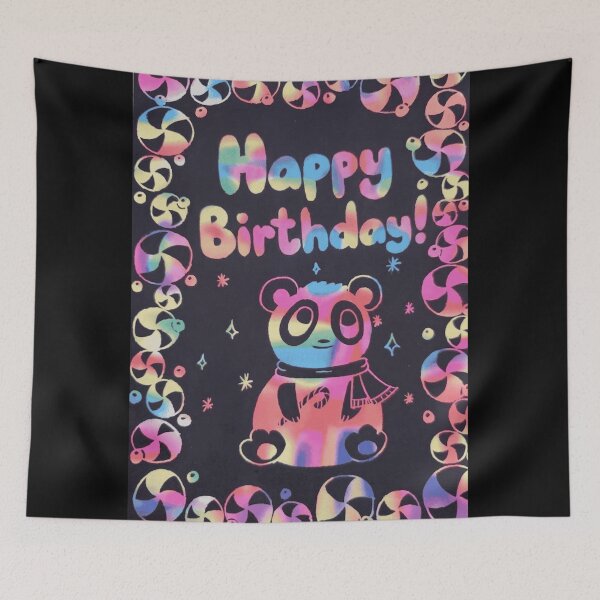 Item preview, Happy Birthday Panda Rainbow Scratch Art Cute Kawaii T-Shirt designed and sold by Scratch-Rainbow.
