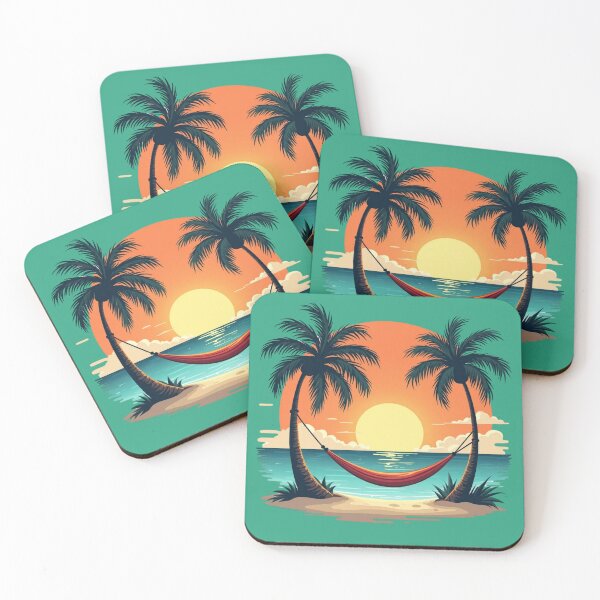 Item preview, Tropical Island Hammock Sunset Paradise designed and sold by piketo.