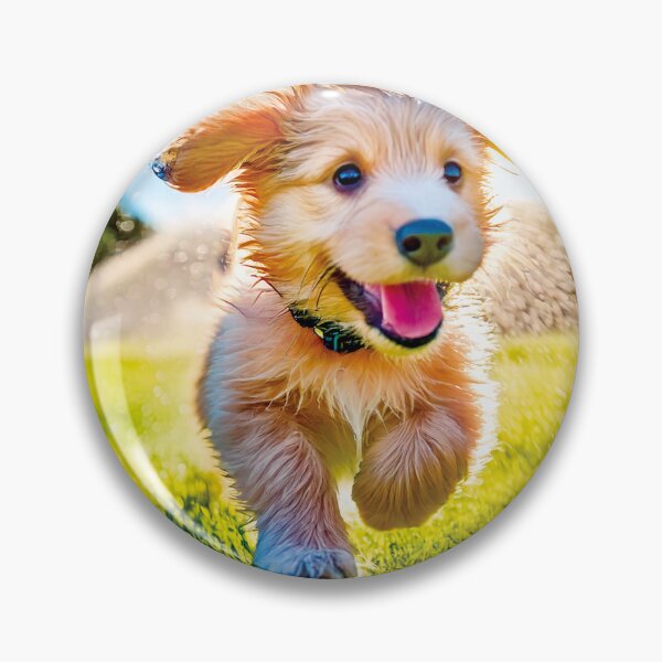 Item preview,  Golden Retriever puppy,kawaii, Adorable Golden Retriever,A Golden Retriever running around energetically designed and sold by OsakaYumeWorks.