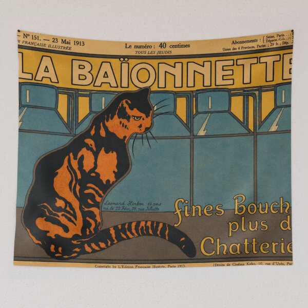Item preview, La Baïonnette by Renee Cousin - Art Nouveau Cat Illustration Poster for Vintage Cat Lovers designed and sold by RickE.