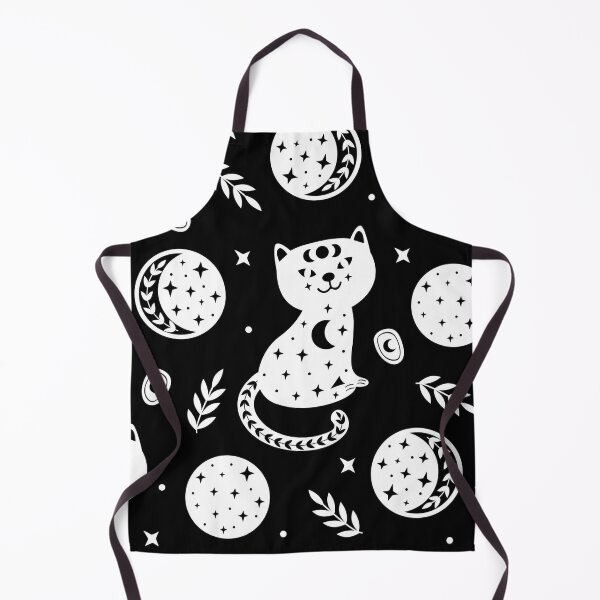 Item preview, Celestial Moon Cat Pattern – Mystical Black & White Witchy Cat Design designed and sold by RJACreative.