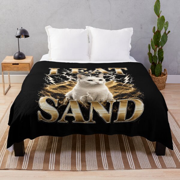 Item preview, Funny I Eat Sand Funny Cat Meme Absurd Animal Humor Art designed and sold by elderberry.