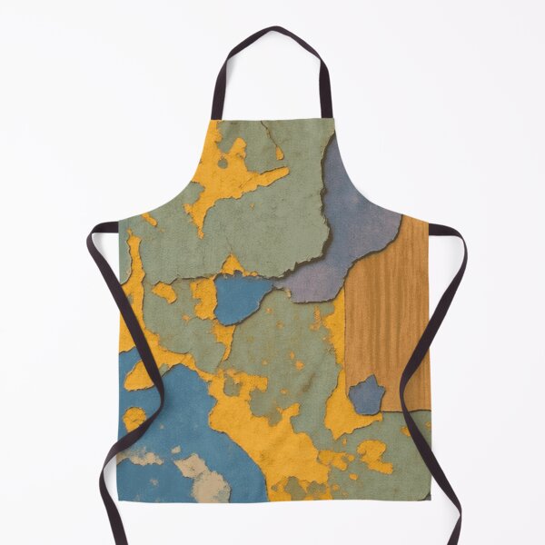 Item preview, Rustic Earthy Abstract Collage Slate Blue and Ochre Fine Art designed and sold by L&L.