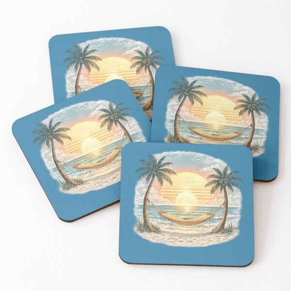 Item preview, Tropical Caribbean Island Hammock Sunset Paradise designed and sold by piketo.