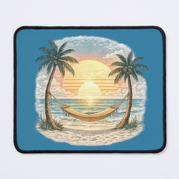 Item preview, Tropical Caribbean Island Hammock Sunset Paradise designed and sold by piketo.
