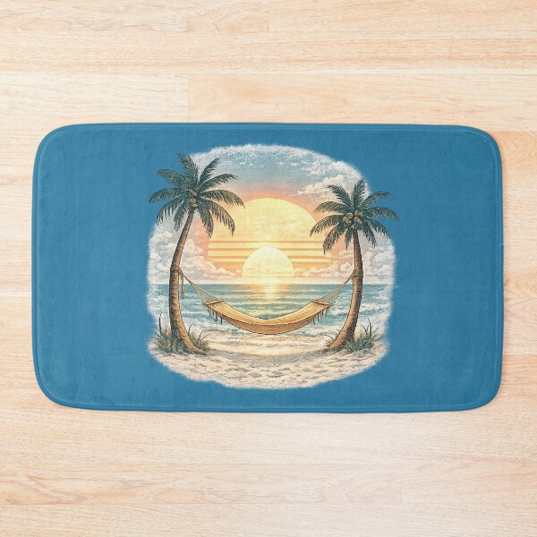 Item preview, Tropical Caribbean Island Hammock Sunset Paradise designed and sold by piketo.