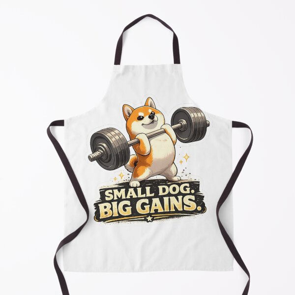 Item preview, Small Dog Big Gains Funny Gym Shiba Inu Weightlifting designed and sold by Digistore1221.