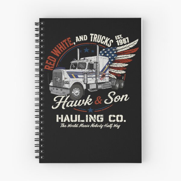 Item preview, Vintage Red White Hawk and Son 1987 Hauling co The world needs nobody half way designed and sold by colornatics.