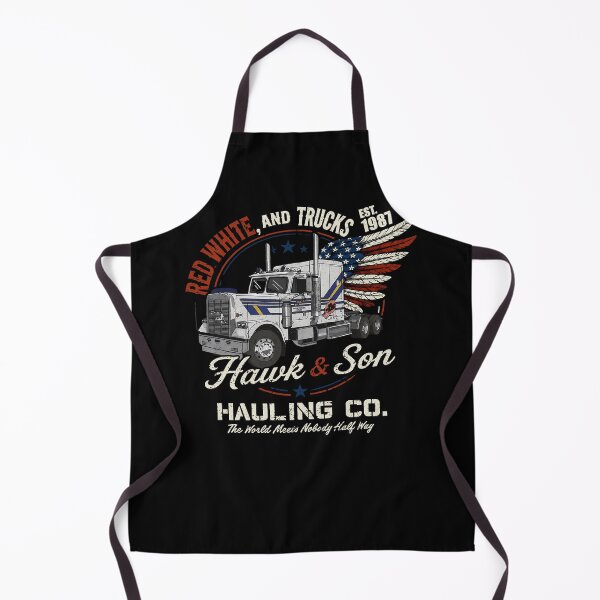 Item preview, Vintage Red White Hawk and Son 1987 Hauling co The world needs nobody half way designed and sold by colornatics.