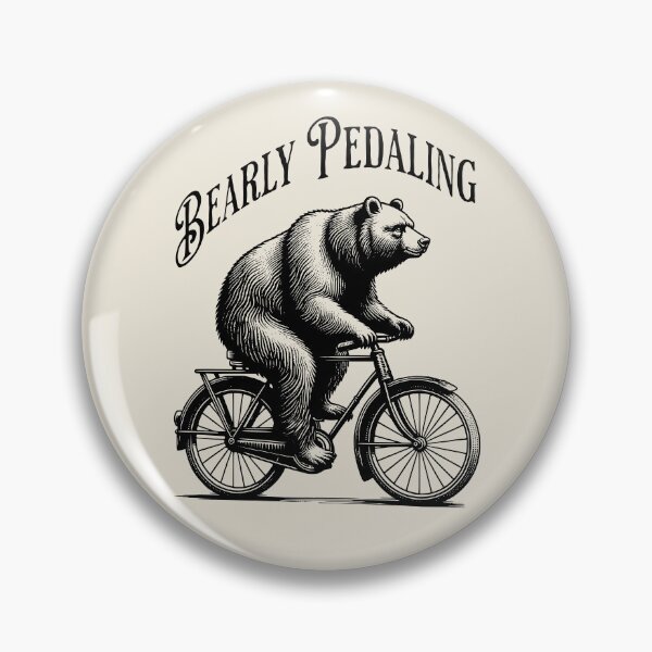 Item preview, Bearly Pedaling Vintage Bear Bicycle – Funny Retro Cycling Animal Design designed and sold by Sachie's Studio.