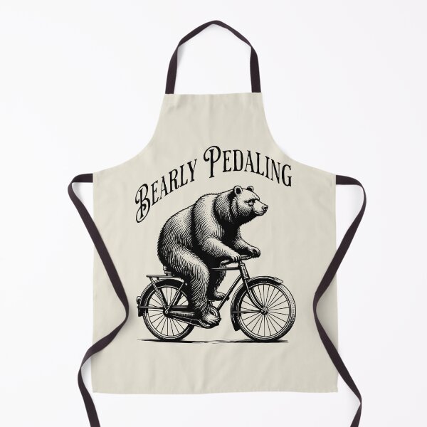 Item preview, Bearly Pedaling Vintage Bear Bicycle – Funny Retro Cycling Animal Design designed and sold by Sachie's Studio.