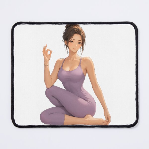 Item preview, Yoga Girl in Lavender Athleisure Outfit designed and sold by iloveanimechibi.
