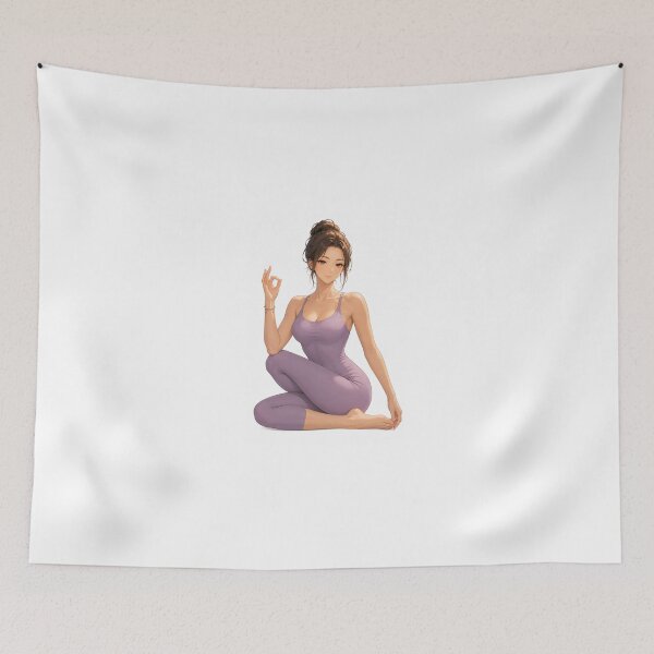 Item preview, Yoga Girl in Lavender Athleisure Outfit designed and sold by iloveanimechibi.