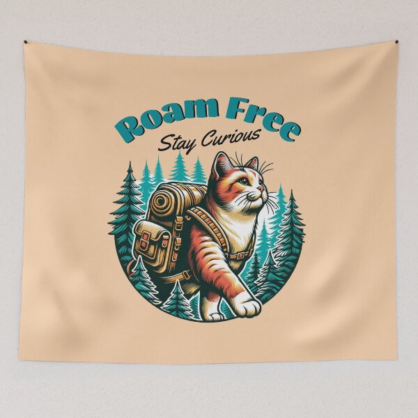 Item preview, Roam Free Cat Hiking Design – Adventure Cat Backpack Camping Nature Lover Gift designed and sold by Sachie's Studio.