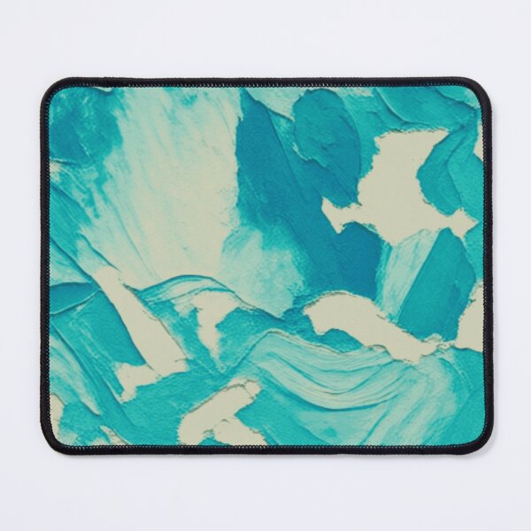 Item preview, Cyan Palette Knife Fluid Abstract Coastal Cream designed and sold by L&L.