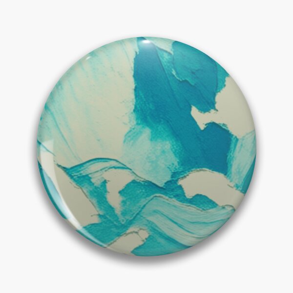 Item preview, Cyan Palette Knife Fluid Abstract Coastal Cream designed and sold by L&L.