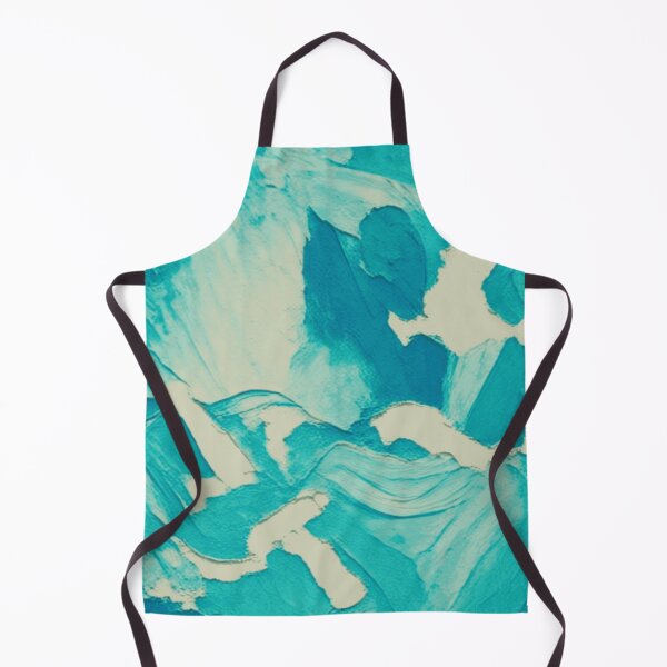 Item preview, Cyan Palette Knife Fluid Abstract Coastal Cream designed and sold by L&L.