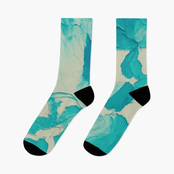Item preview, Cyan Palette Knife Fluid Abstract Coastal Cream designed and sold by L&L.