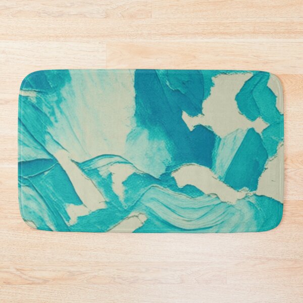 Item preview, Cyan Palette Knife Fluid Abstract Coastal Cream designed and sold by L&L.