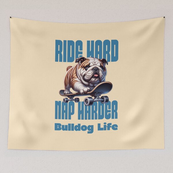 Item preview, Ride Hard Nap Harder Bulldog Life – Funny Skateboarding English Bulldog Design designed and sold by Sachie's Studio.