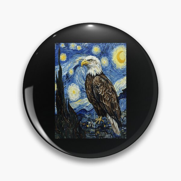 Item preview, Majestic Bald Eagle Van Gogh Starry Night Sky  designed and sold by Littermin.