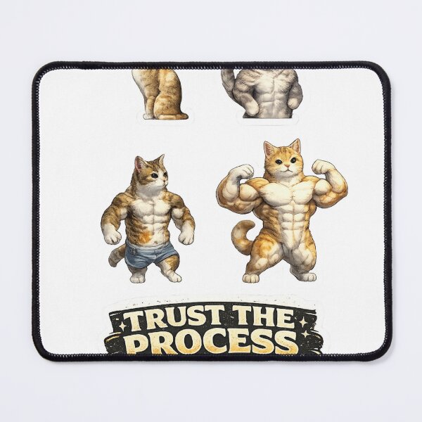 Item preview, Trust The Process Funny Gym Cat Transformation Fitness designed and sold by Digistore1221.