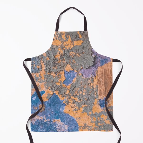 Item preview, Antiqued Fresco Modern Mixed Media Terracotta and Blue Artwork designed and sold by L&L.