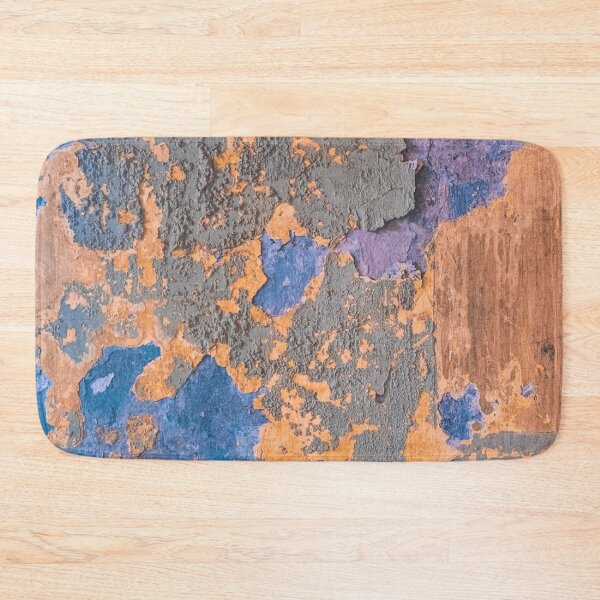 Item preview, Antiqued Fresco Modern Mixed Media Terracotta and Blue Artwork designed and sold by L&L.
