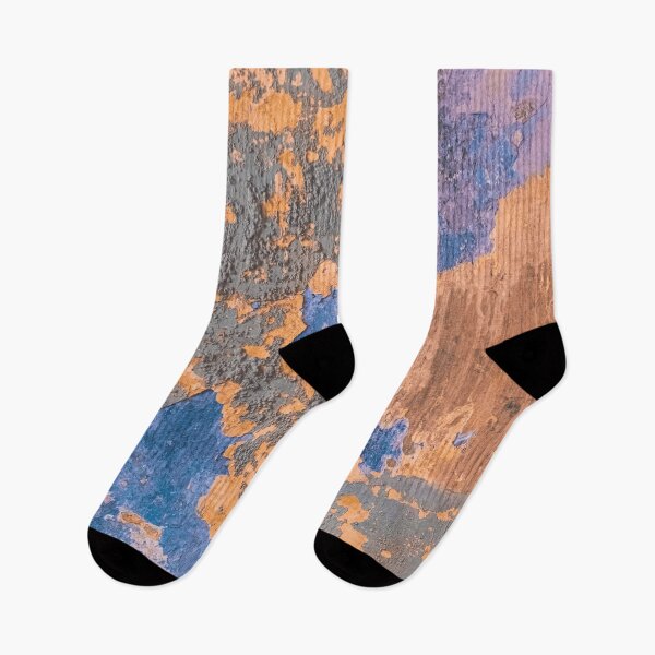 Item preview, Antiqued Fresco Modern Mixed Media Terracotta and Blue Artwork designed and sold by L&L.