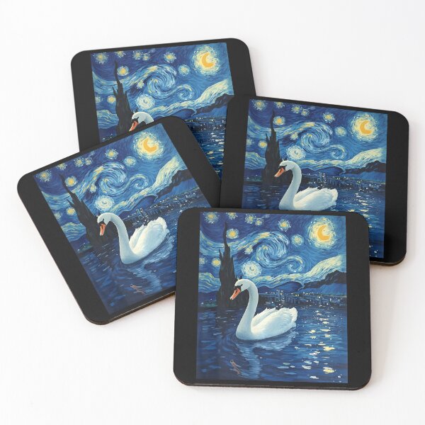 Item preview, Van Gogh's Starry Night Swan Elegant Glider Animal Lovers  designed and sold by Littermin.