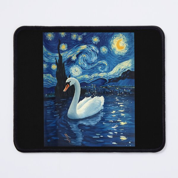 Item preview, Van Gogh's Starry Night Swan Elegant Glider Animal Lovers designed and sold by Littermin.