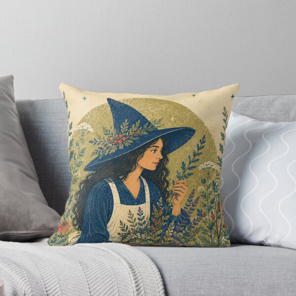 Item preview, Witch Herbalist Folk Art designed and sold by AtlantiqArt.