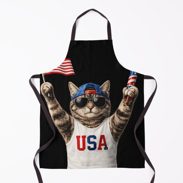 Item preview, Funny Patriotic Cat USA Flag Fireworks America 250 designed and sold by OMITTEROMINOUS.