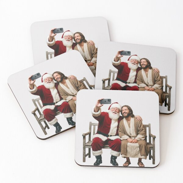 Item preview, NEW SANTA JESUS Selfie picture t shrit and sticker item designed and sold by Trending Now ⭐️⭐️⭐️.