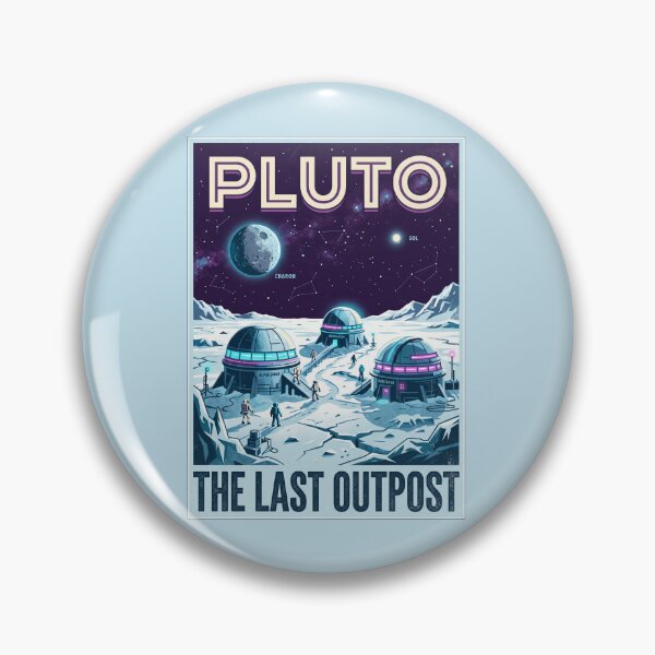 Item preview, Pluto Retro NASA Travel Poster The Last Outpost designed and sold by RetroRewind Studio.