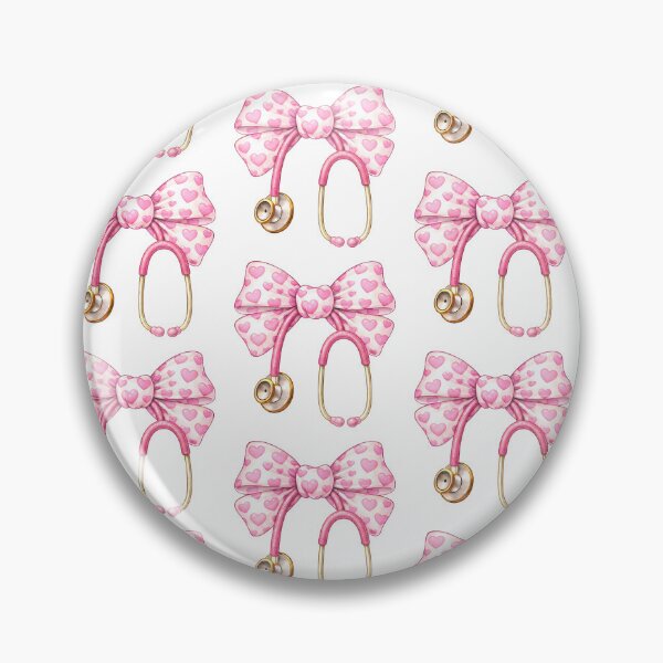Item preview, Pink Heart Nurse Stethoscope Bow designed and sold by RINRADA KHANMOREE.