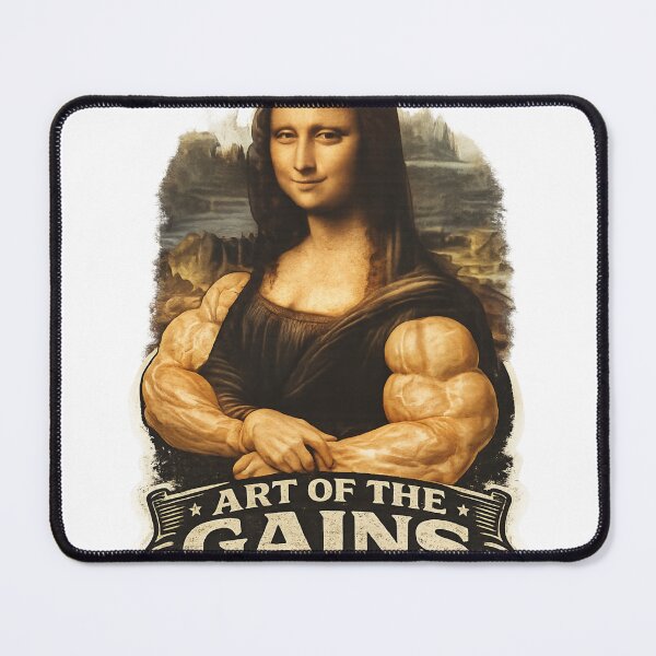 Item preview, Art Of The Gains Funny Gym Mona Lisa Bodybuilding Parody designed and sold by Digistore1221.