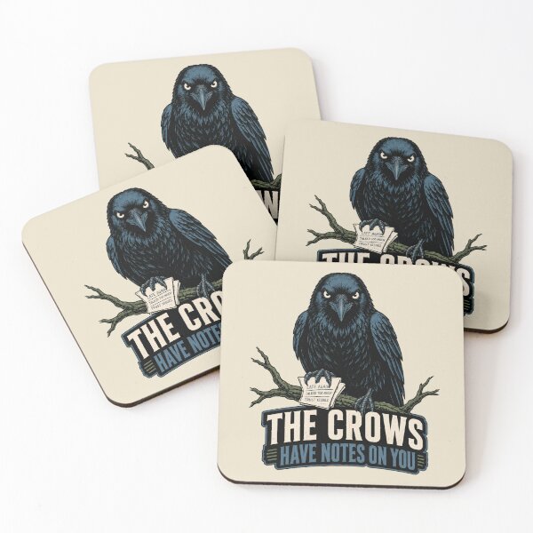 Item preview, The Crows Have Notes On You Retro Crow Tee designed and sold by POD DYNASTY | Original Print On Demand T-Shirt Graphics.