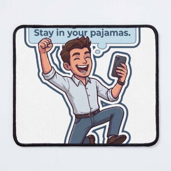 Item preview, Meeting Canceled Stay In Your Pajamas Funny Remote Work Illustration designed and sold by Northern Glow Art.
